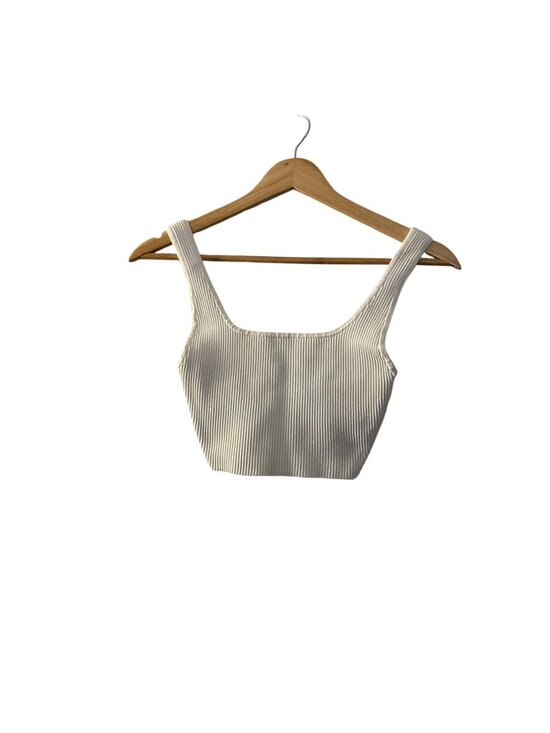Babaton Tops - Aritzia Babaton Sculpt Knit Squareneck Cropped Tank White XS NWOT